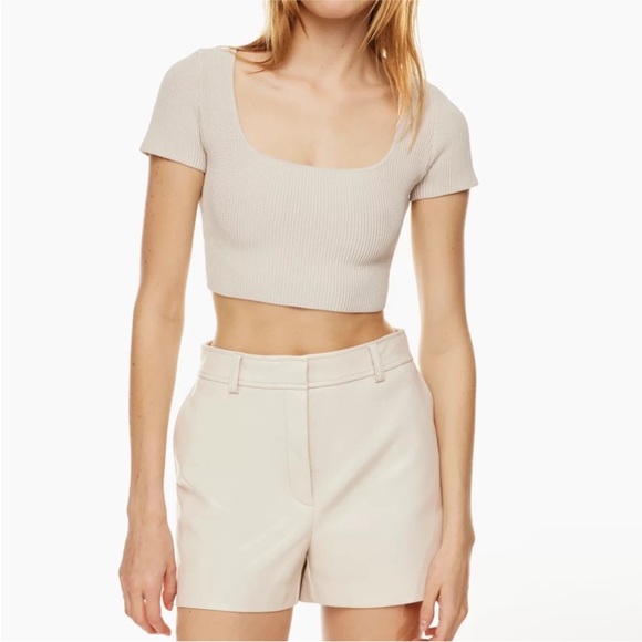 Babaton Tops - Aritzia Babaton sculpt knit square neck crop top size small